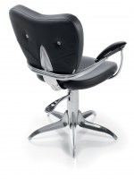 Sillón de peluquería Man Ray negro con cristales Swarovski - base Man Ray, vista trasera